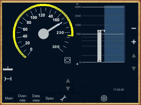 An ETCS-style braking-curve display from Create Realism.